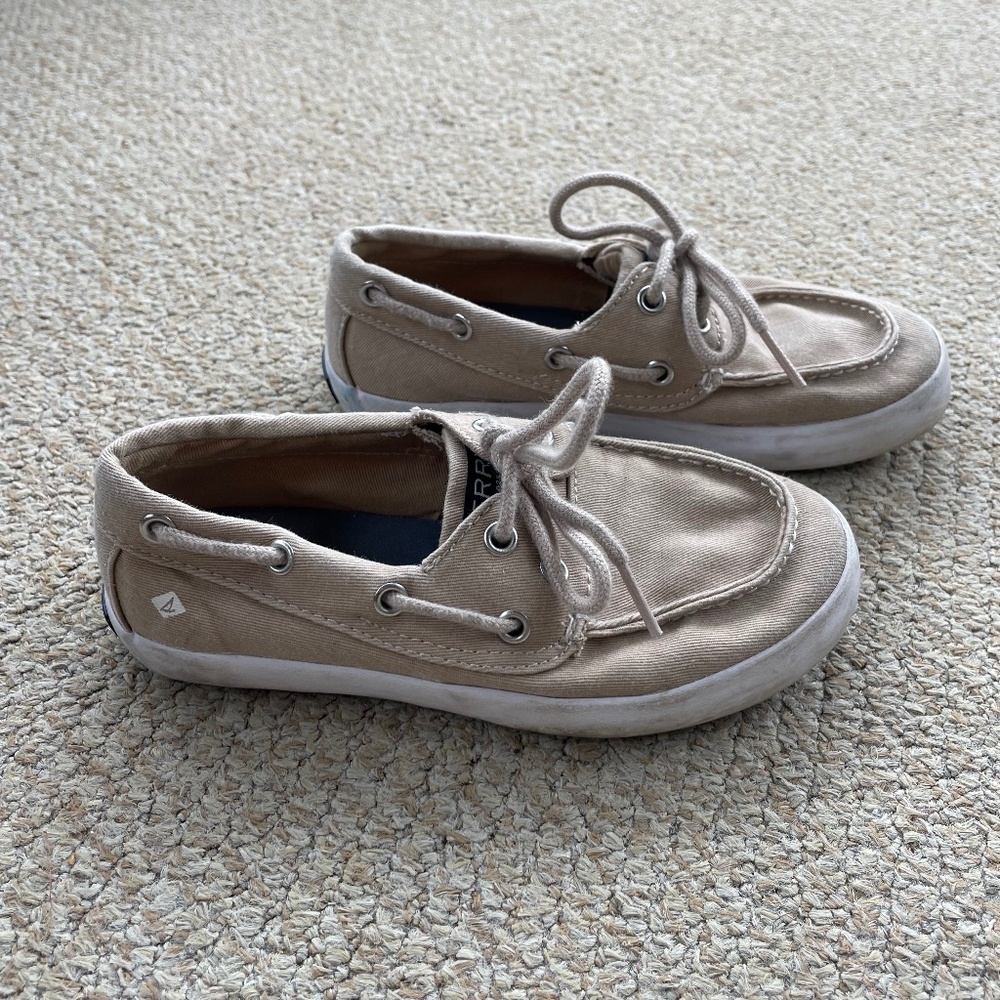 Sperry Little Kids Tan Memory Foam Top-Sider Boat Shoes Size 13